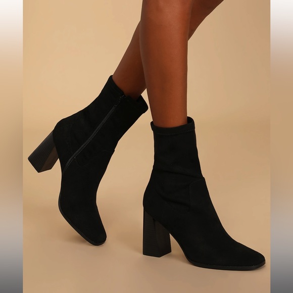 Kyrie Black Suede Square Toe Mid-Calf Boots Size 6 Chinese Laundry - Picture 9 of 9